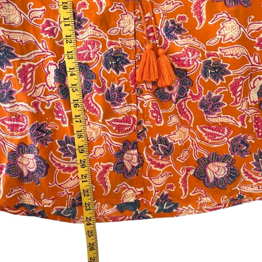 Cleobella Womens Talia Floral Peasant Top Size S Boho Organic Cotton Ruffle - Picture 5 of 9